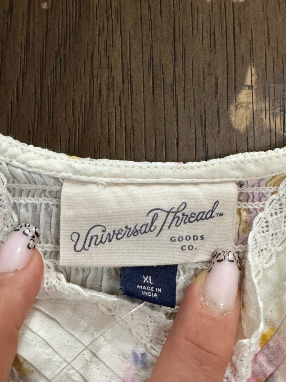 Universal Thread Cream Floral Button-Front Ruffle Blouse - Picture 2 of 8